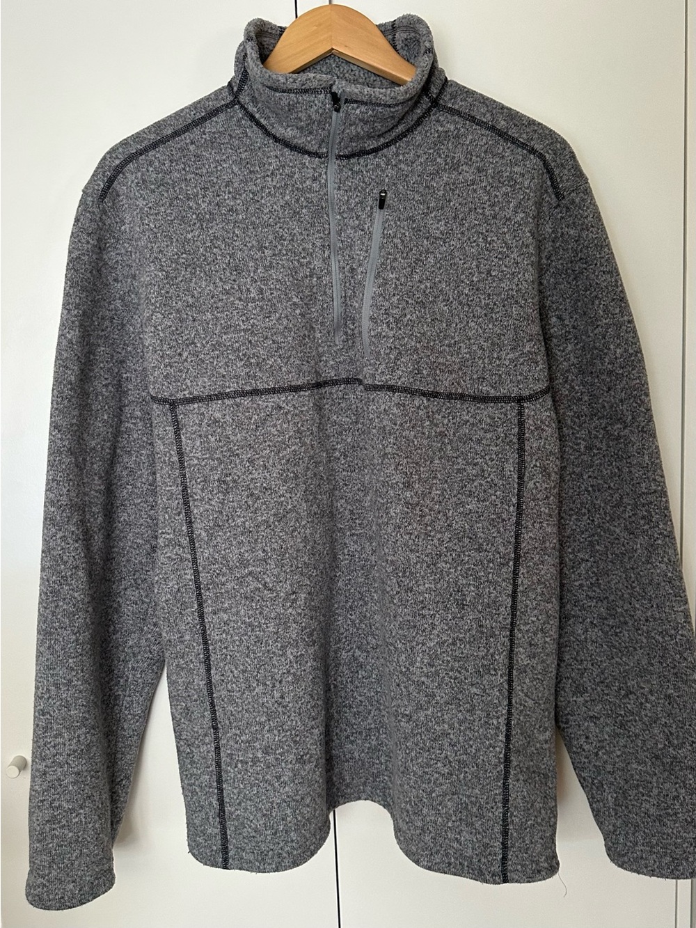 Eddie Bauer Grey Heather Quarter-Zip Pullover